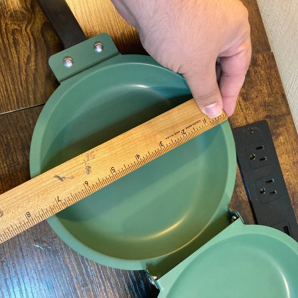 Jasiss Double Sided Non Stick Frying Pan Green Omelet Pancake Maker 7.5in